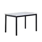Table de salle à manger Okak 48 Table à manger moderne Table de cuisine avec plateau en faux marbre et pieds en métal pour salle à manger, salon