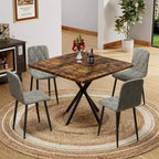 Table à manger carrée Okak, Table à manger moderne pour 4 à 6 personnes, Table basse pour cuisine, salle à manger, bureau