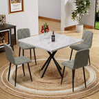 Table à manger carrée Okak, Table à manger moderne pour 4 à 6 personnes, Table basse pour cuisine, salle à manger, bureau