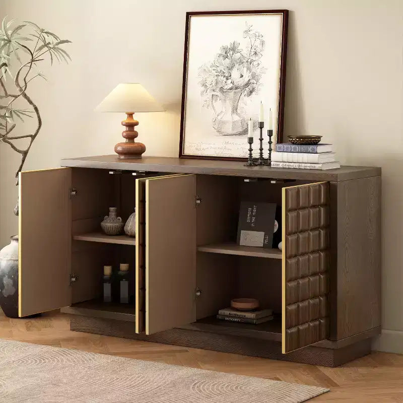 Christopher Knight Home Viviana, buffet de rangement moderne de 149 cm avec 4 portes et étagères réglables