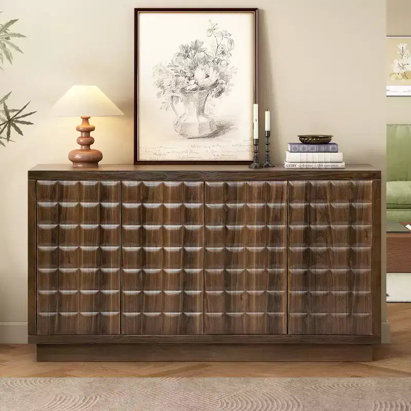 Christopher Knight Home Viviana, buffet de rangement moderne de 149 cm avec 4 portes et étagères réglables