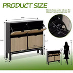 Meuble à chaussures Garvee avec 4 tiroirs basculants, armoire à chaussures en bois, organisateur de chaussures autoportant avec étagères réglables pour entrée, couloir