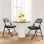DobleePy Chaises Pliantes Lot de 8, Rembourrées en PU avec Cadre Métallique, Chaises Pliables Portables pour Salle à Manger, Salon et Bureau, Noir