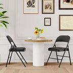 DobleePy Chaises Pliantes Lot de 8, Rembourrées en PU avec Cadre Métallique, Chaises Pliables Portables pour Salle à Manger, Salon et Bureau, Noir