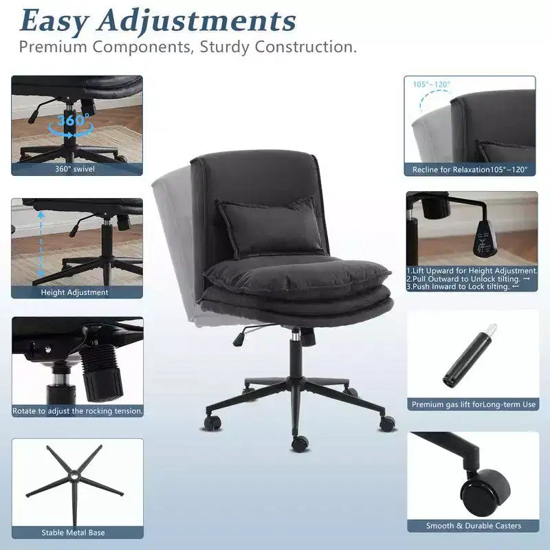 Karl Home | Chaise de bureau sans accoudoirs Karl Home