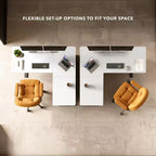 Mount-It! Bureau d'angle électrique réglable en hauteur XL, cadre noir et plateau blanc