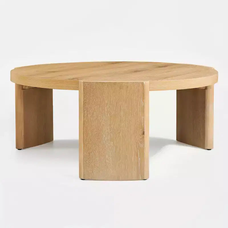 Table d'appoint/de chevet ronde moderne Subrtex, table de canapé en bois massif pour salons et chambres à coucher