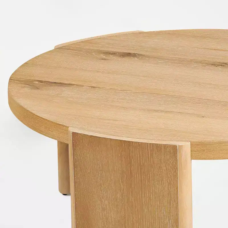 Table d'appoint/de chevet ronde moderne Subrtex, table de canapé en bois massif pour salons et chambres à coucher