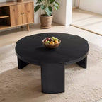 Table d'appoint/de chevet ronde moderne Subrtex, table de canapé en bois massif pour salons et chambres à coucher