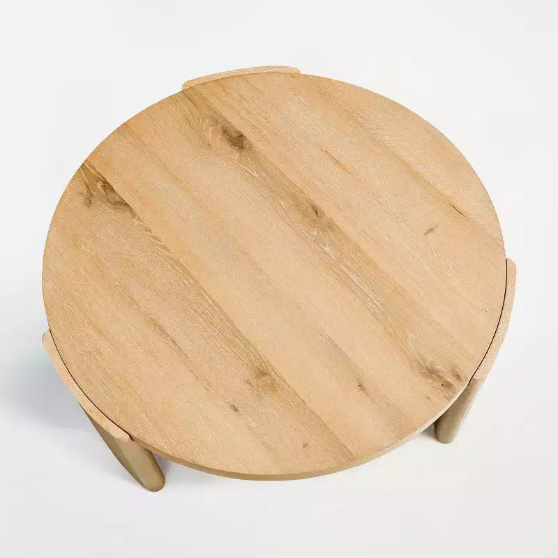 Table d'appoint/de chevet ronde moderne Subrtex, table de canapé en bois massif pour salons et chambres à coucher
