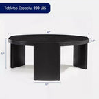 Table d'appoint/de chevet ronde moderne Subrtex, table de canapé en bois massif pour salons et chambres à coucher