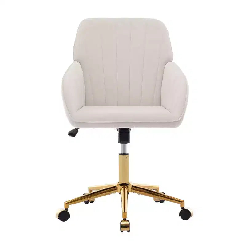 Chaise de bureau ergonomique moderne et réglable Okak avec roulettes, chaise de travail pivotante en velours pour le bureau, l'étude, le studio