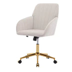 Chaise de bureau ergonomique moderne et réglable Okak avec roulettes, chaise de travail pivotante en velours pour le bureau, l'étude, le studio