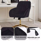 Chaise de bureau ergonomique moderne et réglable Okak avec roulettes, chaise de travail pivotante en velours pour le bureau, l'étude, le studio