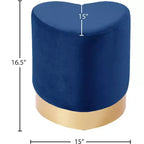 Meridian Furniture, Pouf/Tabouret en velours Heart