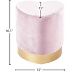 Meridian Furniture, Pouf/Tabouret en velours Heart