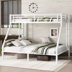 Lit superposé métallique Twin XL sur Queen pour adolescents et adultes, gain de place et sans sommier requis, noir
