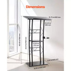 Support de pupitre VEVOR, lutrin métallique de 119 cm, pupitre debout incurvé avec large surface de lecture, compartiment de rangement ouvert, butée de livre, noir