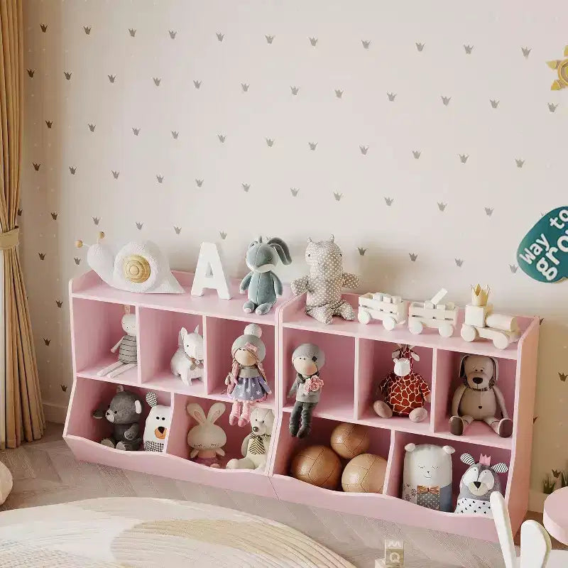 Acekool Bibliothèque pour enfants avec compartiments de rangement, organiseur de jouets et étagère à livres pour salle de jeux, chambre d'enfant, crèche, blanc