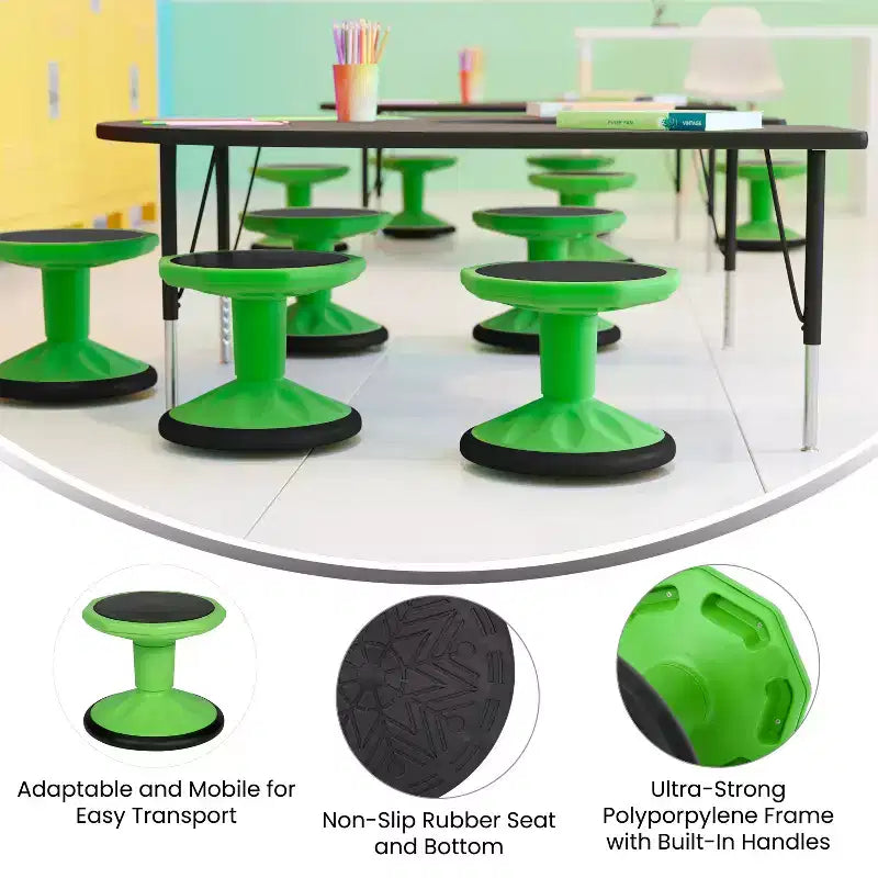 Flash Furniture Lucas Tabouret actif flexible à hauteur fixe pour enfant pour la salle de classe et la maison avec base antidérapante