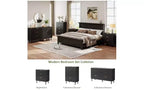 Commode GustoWave 6 tiroirs cannelés, commode avec poignées et pieds en métal, meuble TV en bois, meuble de rangement pour vêtements