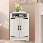 Meuble de Salle de Bain de Ferme avec Rangement Petit Meuble d'Angle avec Portes Coulissantes et Étagère Réglable pour Petits Espaces, Cuisine, Salon