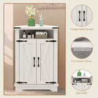 Meuble de Salle de Bain de Ferme avec Rangement Petit Meuble d'Angle avec Portes Coulissantes et Étagère Réglable pour Petits Espaces, Cuisine, Salon