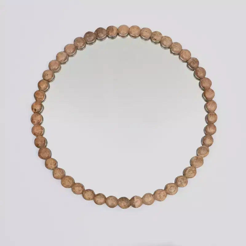 GDFStudio Arabella Miroir mural rond décoratif moderne en bois et verre avec perles en bois