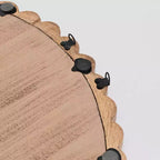 GDFStudio Arabella Miroir mural rond décoratif moderne en bois et verre avec perles en bois