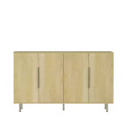 Buffet moderne Okak, meuble de rangement avec portes cannelées et étagères réglables, buffet d'appoint pour salon, entrée, couloir, cuisine