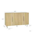 Buffet moderne Okak, meuble de rangement avec portes cannelées et étagères réglables, buffet d'appoint pour salon, entrée, couloir, cuisine