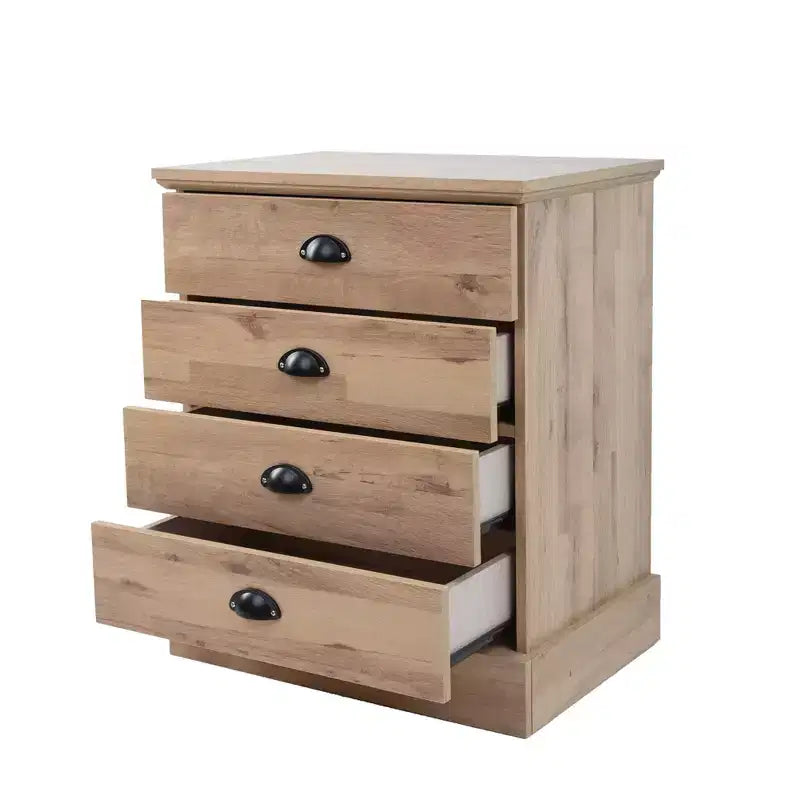 Table de chevet AndMakers en bois à 4 tiroirs
