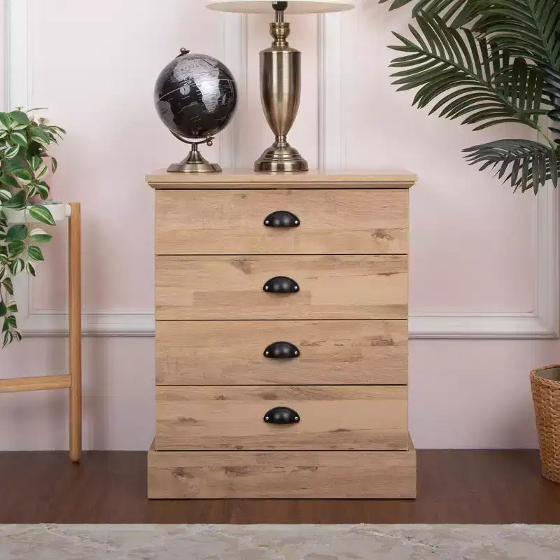 Table de chevet AndMakers en bois à 4 tiroirs