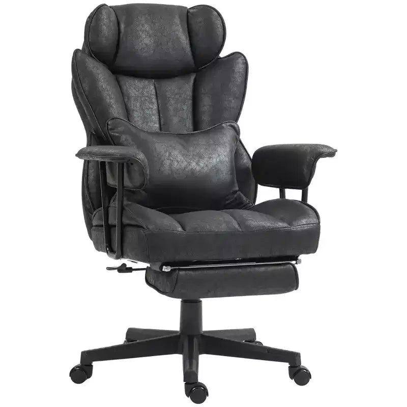 Chaise de bureau de direction Okak avec repose-pieds pliable, chaise d'ordinateur avec soutien lombaire et dossier inclinable, chaise confortable pour l'étude et le bureau