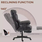 Chaise de bureau de direction Okak avec repose-pieds pliable, chaise d'ordinateur avec soutien lombaire et dossier inclinable, chaise confortable pour l'étude et le bureau