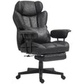 Chaise de bureau de direction Okak avec repose-pieds pliable, chaise d'ordinateur avec soutien lombaire et dossier inclinable, chaise confortable pour l'étude et le bureau