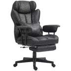Chaise de bureau de direction Okak avec repose-pieds pliable, chaise d'ordinateur avec soutien lombaire et dossier inclinable, chaise confortable pour l'étude et le bureau