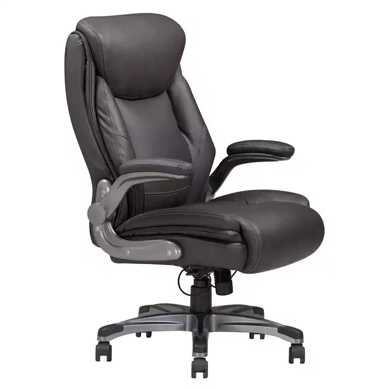 Okak Classic Ergonomic Office Chair with Adjustable Armrest, Comfy Chair with 360-Degree Swivel and Wheels, Desk Chair for Office, Home, Gray