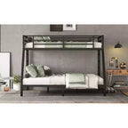 Bellemave Lit Superposé Jumeau XL sur Grand Lit pour Adultes, Cadre Métallique Robuste avec 2 Échelles, Conception Silencieuse, Noir