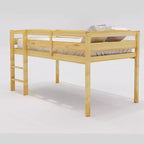 Lit mezzanine bas Bellemave avec échelle, lit mezzanine en bois double pour adultes, enfants et jeunes adolescents, support à lattes en bois Noyer