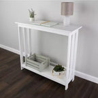 Console étroite à 2 niveaux Lavish Home, blanc