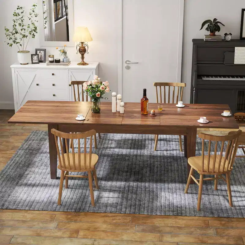 Table à manger rectangulaire extensible rustique GDFStudio Daphné