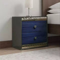 Royal Hampton Nightstand w 2 Drawers, Crystal Knobs