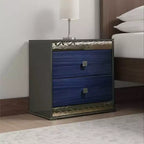 Royal Hampton Nightstand w 2 Drawers, Crystal Knobs