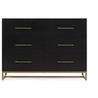 Delta Children Jade 6 Drawer Dresser with Interlocking Drawers, Ebony with Melted Bronze