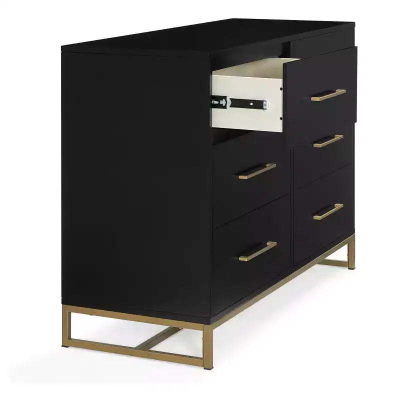 Commode Delta Children Jade à 6 tiroirs avec tiroirs emboîtables, ébène avec bronze fondu