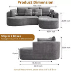 Canapé modulaire incurvé 106" – Chaise longue côté droit pour salon (aucun assemblage requis)