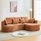 Canapé modulaire incurvé 106" – Chaise longue côté droit pour salon (aucun assemblage requis)