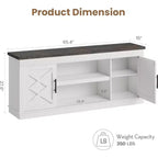 Meuble TV de ferme COZONY avec portes de grange cannelées et rangement pour salon