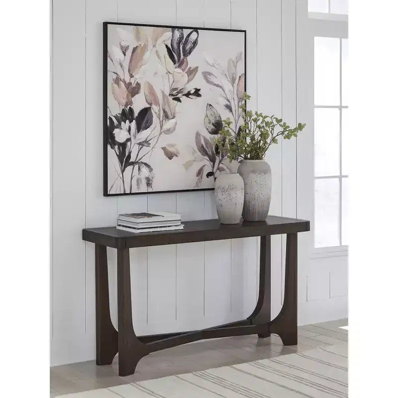 Signature Design by Ashley Korestone - Table console de canapé, marron foncé, table console d'entrée contemporaine
